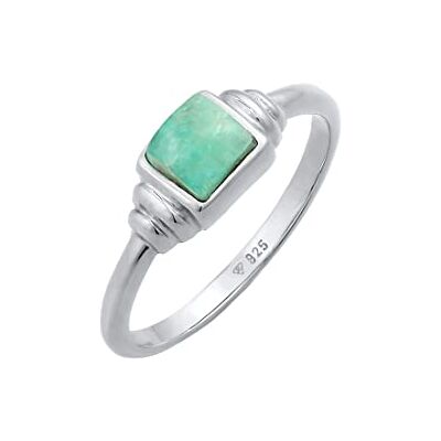 Elli ring damer solitär vintage kvadrat enkel med Amazonit i 925 sterling silver förgylld, Sterlingsilver, Amazonit Elli ring damer solitär vintage kvadrat enkel med Amazonit i 925 sterling silver förgylld, Sterlingsilver, Amazonit