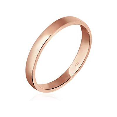 Elli Ring Damen Verlobung Schlicht Elegant i 925 sterlingsilver, 58, Rosegold pläterad sterlingsilver, Kein Edelstein Elli Ring Damen Verlobung Schlicht Elegant i 925 sterlingsilver, 58, Rosegold pläterad sterlingsilver, Kein Edelstein
