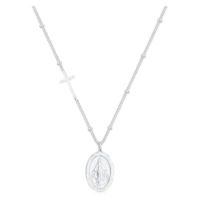 Elli halsband damer markibild kors hänge trend blogger 925 sterlingsilver, 450, Sterlingsilver, Utan Elli halsband damer markibild kors hänge trend blogger 925 sterlingsilver, 450, Sterlingsilver, Utan