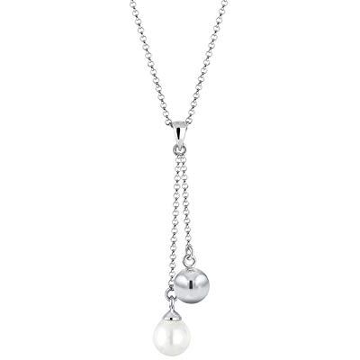 Elli halsband halsband Y-halsband pärla 925 sterlingsilver, 450, Silver, Pärla Elli halsband halsband Y-halsband pärla 925 sterlingsilver, 450, Silver, Pärla