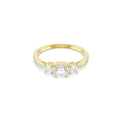 Swarovski Stilla Attract Ring rund slipning, Vit, Guldpläterad Swarovski Stilla Attract Ring rund slipning, Vit, Guldpläterad