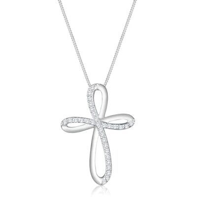 Elli Premium halsband dam kors hänge med zirkoniakristaller i 925 sterlingsilver, 450, Kristall, Zirkonia Elli Premium halsband dam kors hänge med zirkoniakristaller i 925 sterlingsilver, 450, Kristall, Zirkonia