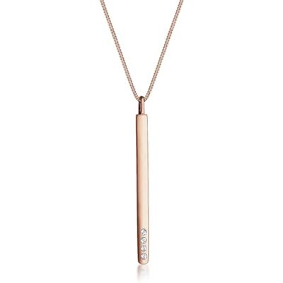 Elli Halsband dam Y-kedja med hänge stav och kristaller i 925 sterlingsilver 45 cm lång, 450, fasettslipning, Utan Elli Halsband dam Y-kedja med hänge stav och kristaller i 925 sterlingsilver 45 cm lång, 450, fasettslipning, Utan