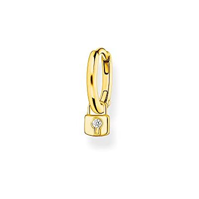 THOMAS SABO boucles d'oreilles créoles simples avec pendentif serrure argent plaqué or CR700-414-14 THOMAS SABO boucles d'oreilles créoles simples avec pendentif serrure argent plaqué or CR700-414-14