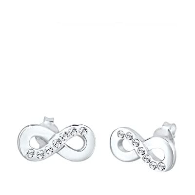Elli dam 925 sterlingsilver kristaller oändlighetörhängen e Silver,Vitt Elli dam 925 sterlingsilver kristaller oändlighetörhängen e Silver,Vitt