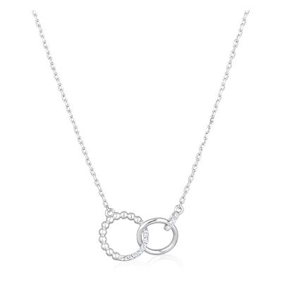 Elli Halsband damer hänge ringar elegant kula slukande silverfärger med kristaller, 42, Mässing, Kristall Elli Halsband damer hänge ringar elegant kula slukande silverfärger med kristaller, 42, Mässing, Kristall