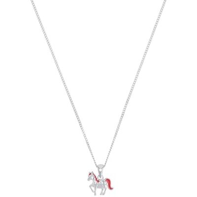 Prinzessin Lillifee Halsband med hänge 925 sterlingsilver barnhalsband för tjejer, 35+3 cm, rosa, häst, kommer i smyckespresentask, 2018177 Prinzessin Lillifee Halsband med hänge 925 sterlingsilver barnhalsband för tjejer, 35+3 cm, rosa, häst, kommer i smyckespresentask, 2018177