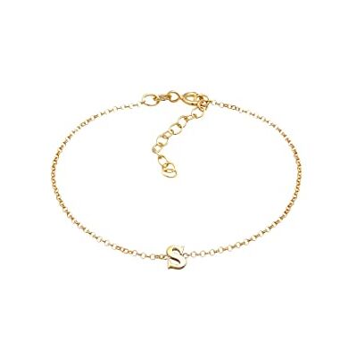 Elli armband dam hänge bokstav S Basic i 925 sterlingsilver, 160, Sterlingsilver Silver Metall, Utan Elli armband dam hänge bokstav S Basic i 925 sterlingsilver, 160, Sterlingsilver Silver Metall, Utan