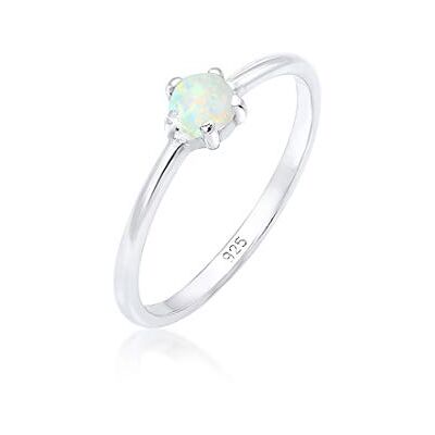 Elli damer äkta smycken ring band basic syntetisk opal geo i 925 sterlingsilver, 54 EU, Opal Elli damer äkta smycken ring band basic syntetisk opal geo i 925 sterlingsilver, 54 EU, Opal