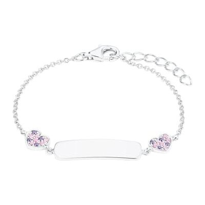 Prinzessin Lillifee Identifieringsarmband 925 sterlingsilver barnarmband för flickor, med zirconia synth., 12 + 2 cm, lila, hjärta, kommer i smycken presentförpackning, 2027208 Prinzessin Lillifee Identifieringsarmband 925 sterlingsilver barnarmband för flickor, med zirconia synth., 12 + 2 cm, lila, hjärta, kommer i smycken presentförpackning, 2027208