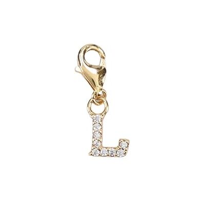 Depesche 11785-024 Charms Express yourself – hänge för halsband och armband, bokstaven L, guldpläterad, liten gåva Depesche 11785-024 Charms Express yourself – hänge för halsband och armband, bokstaven L, guldpläterad, liten gåva