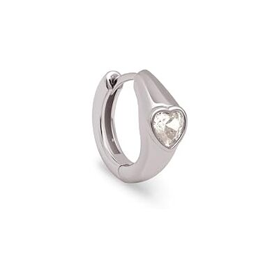 SINGULARU Hjärthoop Loose Earring, lösa örhängen i mässing med 18K guld- eller rodiumplätering och med hjärtmotiv, örhängen med zirkondetaljer, smycken för kvinnor, Eén maat, Silver, Ingen ädelsten SINGULARU Hjärthoop Loose Earring, lösa örhängen i mässing med 18K guld- eller rodiumplätering och med hjärtmotiv, örhängen med zirkondetaljer, smycken för kvinnor, Eén maat, Silver, Ingen ädelsten