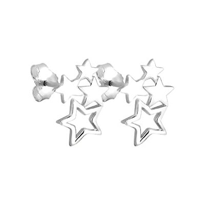 Elli damörhängen stjärnor 925 sterlingsilver, fasettad slipning, Utan Elli damörhängen stjärnor 925 sterlingsilver, fasettad slipning, Utan