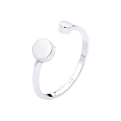Elli Ring Kreis Geo Look Verstellbar Offen Basic 925 Silber, Silver, Ohne Elli Ring Kreis Geo Look Verstellbar Offen Basic 925 Silber, Silver, Ohne
