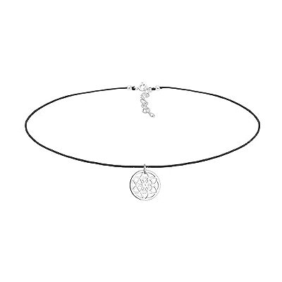 Elli kvinnor prydnad choker 925 sterling silver svart band halsband av längd 36 cm, 36cm, Sterlingsilver, Ingen ädelsten Elli kvinnor prydnad choker 925 sterling silver svart band halsband av längd 36 cm, 36cm, Sterlingsilver, Ingen ädelsten