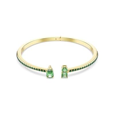 Swarovski Matrix Manschettarmband, Gröna mixade stenslipningar i guldtonad infattning, Del av Matrix-kollektionen Swarovski Matrix Manschettarmband, Gröna mixade stenslipningar i guldtonad infattning, Del av Matrix-kollektionen