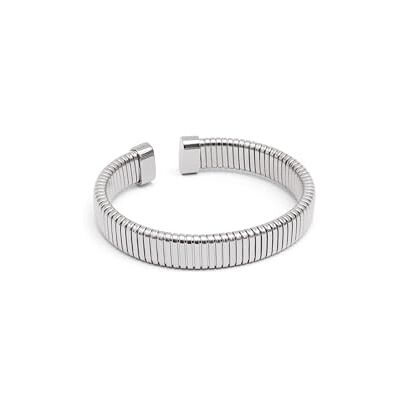 SINGULARU Big Belt armband. 18K guldpläterat stål med flexibel öppning och 4,5 mm trådbredd. Smycken för kvinnor., One Size, Silver, Ingen ädelsten SINGULARU Big Belt armband. 18K guldpläterat stål med flexibel öppning och 4,5 mm trådbredd. Smycken för kvinnor., One Size, Silver, Ingen ädelsten
