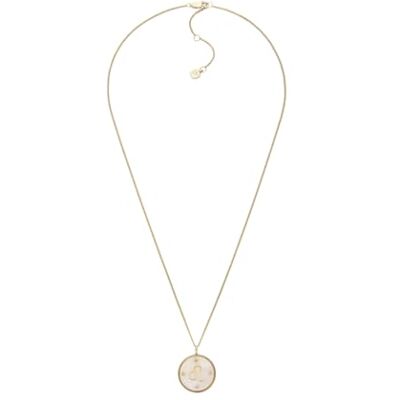 Fossil Damhalsband i rostfritt stål eller sterlingsilver med hummerlås, Grädde Vit Fossil Damhalsband i rostfritt stål eller sterlingsilver med hummerlås, Grädde Vit