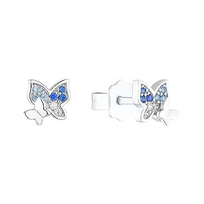 Prinzessin Lillifee Örhängen 925 sterlingsilver barnörhängen för flickor, med zirconia synth., 0,6 cm, silver, fjäril, kommer i smyckespresentförpackning, 2037074 Prinzessin Lillifee Örhängen 925 sterlingsilver barnörhängen för flickor, med zirconia synth., 0,6 cm, silver, fjäril, kommer i smyckespresentförpackning, 2037074
