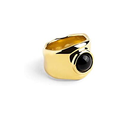 SINGULARU My Onyx Ring Massiv kopparring med 18 karat guldpläterad finish. och Onyx-sten Smycken för kvinnor Tillverkad i Spanien Olika finish och storlekar, 18, Knivar, Ingen ädelsten SINGULARU My Onyx Ring Massiv kopparring med 18 karat guldpläterad finish. och Onyx-sten Smycken för kvinnor Tillverkad i Spanien Olika finish och storlekar, 18, Knivar, Ingen ädelsten