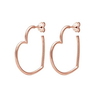 Elli örhängen damer kreoler hjärta filigran i 925 sterlingsilver, En storlek, Silver, Ej tillämpligt Elli örhängen damer kreoler hjärta filigran i 925 sterlingsilver, En storlek, Silver, Ej tillämpligt