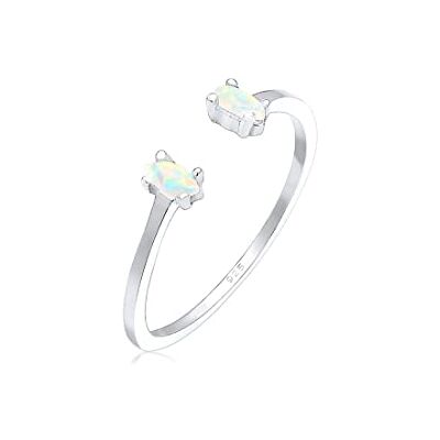 Elli damring oval geo opal öppen justerbar i 925 sterlingsilver, opal, Sterlingsilver, Opal Elli damring oval geo opal öppen justerbar i 925 sterlingsilver, opal, Sterlingsilver, Opal