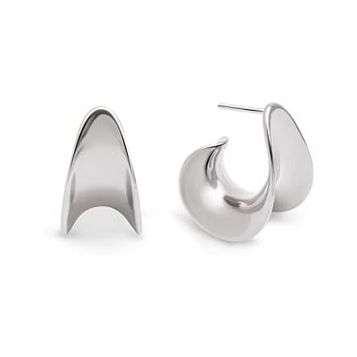 SINGULARU Lucy örhängen. Stål med 18K guldpläterad eller stålfinish. Tjocka midi-ringörhängen med guldpläterat silikonlås. Smycken för kvinnor, en storlek, rostfritt stål, ingen ädelsten, En storlek SINGULARU Lucy örhängen. Stål med 18K guldpläterad eller stålfinish. Tjocka midi-ringörhängen med guldpläterat silikonlås. Smycken för kvinnor, en storlek, rostfritt stål, ingen ädelsten, En storlek