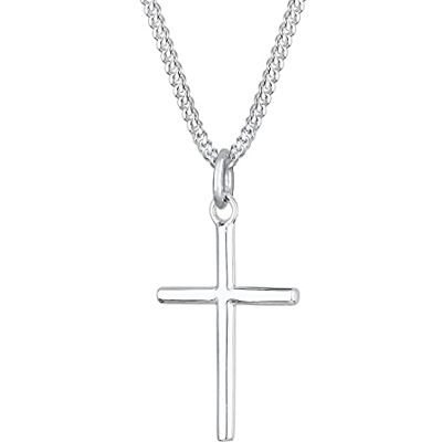 Elli Halskette Damen Kreuz Anhänger Basic i 925 sterlingsilver, Sterlingsilver Elli Halskette Damen Kreuz Anhänger Basic i 925 sterlingsilver, Sterlingsilver