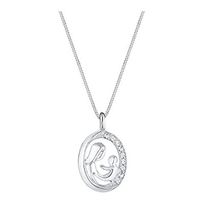 Elli Halskette Mutter Kind Figur Kristalle 925 Silber, 45 cm, Sterlingsilver, Kristall Elli Halskette Mutter Kind Figur Kristalle 925 Silber, 45 cm, Sterlingsilver, Kristall
