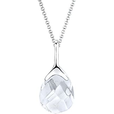 Elli Halsband dam klassisk droppe med bergkristall i 925 sterlingsilver Elli Halsband dam klassisk droppe med bergkristall i 925 sterlingsilver