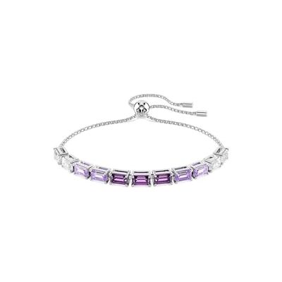 Swarovski Matrix Tennisarmband, Baguettesnitt, Lila, Rhodiumpläterad, M Swarovski Matrix Tennisarmband, Baguettesnitt, Lila, Rhodiumpläterad, M