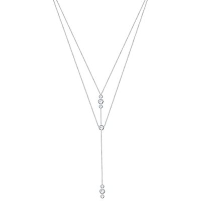 Elli halsband dam Y-kedja geo lager med kristaller i 925 sterlingsilver, 450, Sterlingsilver, Kristall Elli halsband dam Y-kedja geo lager med kristaller i 925 sterlingsilver, 450, Sterlingsilver, Kristall