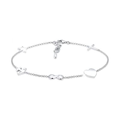 Elli dam armband kors hjärta oändlighet ankare stjärna berlock i 925 sterlingsilver e silver, colore: silver, cod. 0201951617_16 Elli dam armband kors hjärta oändlighet ankare stjärna berlock i 925 sterlingsilver e silver, colore: silver, cod. 0201951617_16