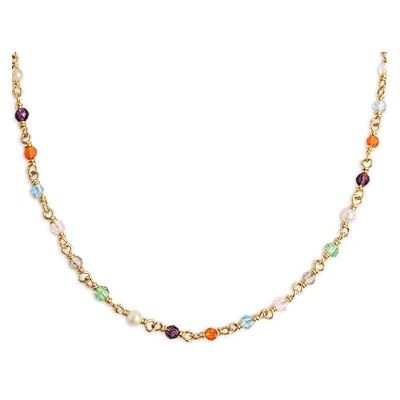 SINGULARU Mini Crystal Colors-halsband, halsband i 925 sterlingsilver med 18 k guldlager och färgade kristaller. Smycken för kvinnor, Eén maat, Silver, Ingen ädelsten SINGULARU Mini Crystal Colors-halsband, halsband i 925 sterlingsilver med 18 k guldlager och färgade kristaller. Smycken för kvinnor, Eén maat, Silver, Ingen ädelsten