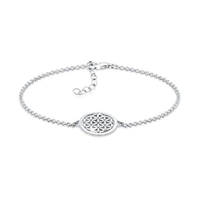 Elli armband kvinnor livets blomma klippt i 925 sterlingsilver, 170, fasettad slipning, Utan Elli armband kvinnor livets blomma klippt i 925 sterlingsilver, 170, fasettad slipning, Utan