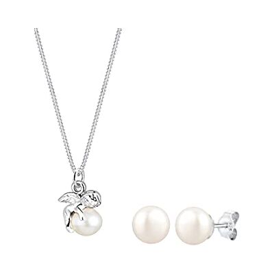 Elli Smyckeset kvinnor ängel hänge elegant med odlade sötvattenspärlor i 925 sterlingsilver Elli Smyckeset kvinnor ängel hänge elegant med odlade sötvattenspärlor i 925 sterlingsilver