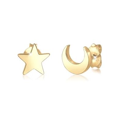 Elli Örhängen damer stjärnor halvmåne astro i 925 0310543018, guld, en storlek Elli Örhängen damer stjärnor halvmåne astro i 925 0310543018, guld, en storlek