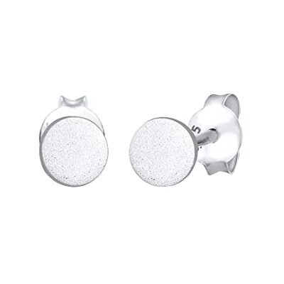 Elli örhängen cirkel geo matt 925 sterlingsilver, fasettad slipning, Utan Elli örhängen cirkel geo matt 925 sterlingsilver, fasettad slipning, Utan