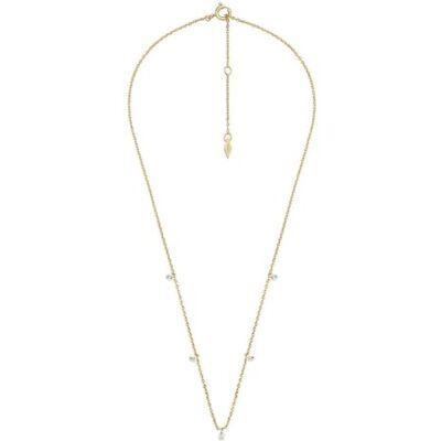 Fossil Sadie Damhalsband i rostfritt stål med hummerlåsLjust guld Fossil Sadie Damhalsband i rostfritt stål med hummerlåsLjust guld