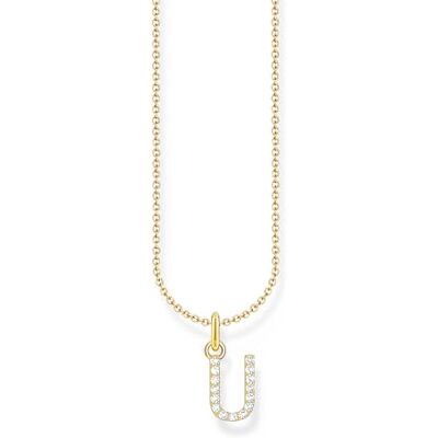 THOMAS SABO bokstav U halsband, guldpläterat silver med zirkoniumoxid, KE2260-414-14 THOMAS SABO bokstav U halsband, guldpläterat silver med zirkoniumoxid, KE2260-414-14