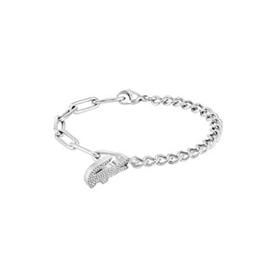 Lacoste kvinnors CROCODILE kollektion kedja armband utsmyckat med kristaller, En storlek, Rostfritt stål, Ingen ädelsten Lacoste kvinnors CROCODILE kollektion kedja armband utsmyckat med kristaller, En storlek, Rostfritt stål, Ingen ädelsten