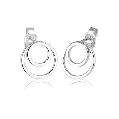 Elli kvinnors 925 sterling silver cirkel örhängen, Fasettsnitt, Kristall Elli kvinnors 925 sterling silver cirkel örhängen, Fasettsnitt, Kristall