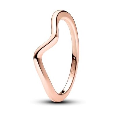 PANDORA Timeless Polierte Welle Ring aus Sterling Silber mit rosévergoldet Metalllegierung, Größe 52, 183095C00-52 PANDORA Timeless Polierte Welle Ring aus Sterling Silber mit rosévergoldet Metalllegierung, Größe 52, 183095C00-52