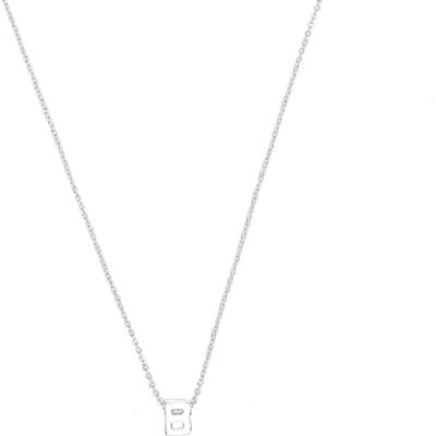 LUXENTER Alfabet silverfärgat halsband bokstav B, Mediano, Metall, Utan ädelsten LUXENTER Alfabet silverfärgat halsband bokstav B, Mediano, Metall, Utan ädelsten