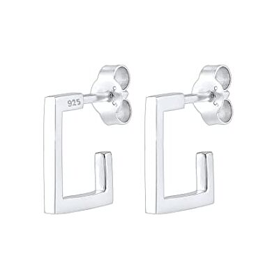 Elli kvinnors silver 925 sterlingsilver Xilicon skurna fyrkantiga örhängen, Metall Silver, Ohne Elli kvinnors silver 925 sterlingsilver Xilicon skurna fyrkantiga örhängen, Metall Silver, Ohne