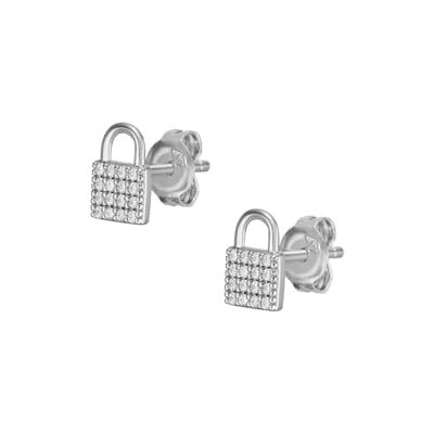 Fossil Dam Lock sterling silver kedja örhängen, JFS00626040 Fossil Dam Lock sterling silver kedja örhängen, JFS00626040