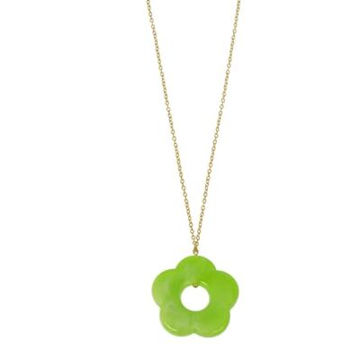Les Cleias Les Cléias Anae-halsband i rostfritt stål, harts blomma hänge, Taille Unique, Rostfritt stål, Ingen ädelsten Les Cleias Les Cléias Anae-halsband i rostfritt stål, harts blomma hänge, Taille Unique, Rostfritt stål, Ingen ädelsten