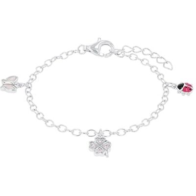 Prinzessin Lillifee Armband 925 sterling silver barnarmband för flickor, med zirconia synth., 12 + 2 cm, rosa, nyckelpiga, kommer i smyckespresentask, 9082414 Prinzessin Lillifee Armband 925 sterling silver barnarmband för flickor, med zirconia synth., 12 + 2 cm, rosa, nyckelpiga, kommer i smyckespresentask, 9082414