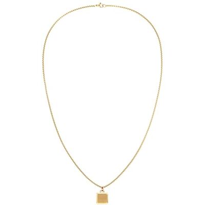 Tommy Hilfiger smycken herrhalsband i silver eller gult guld med ett fyrkantigt hänge, En storlek, Rostfritt stål, Ingen ädelsten Tommy Hilfiger smycken herrhalsband i silver eller gult guld med ett fyrkantigt hänge, En storlek, Rostfritt stål, Ingen ädelsten