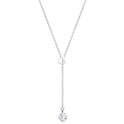 Elli kvinnors 925 sterling silver Xilion cut halsband, Sterlingsilver, Kristall Elli kvinnors 925 sterling silver Xilion cut halsband, Sterlingsilver, Kristall